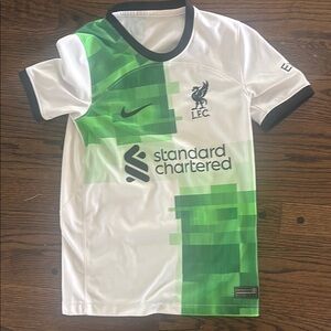 Nike White and Green Jersey with Geometric Design